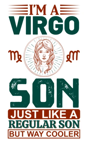 Modello di design tipografico vintage: sono un figlio di virgo - grafica astrologica cool