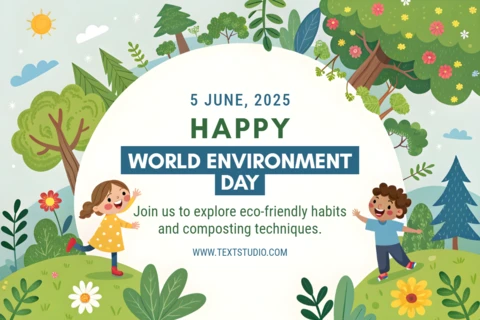 Playful Children Design for Environment Protection Educational Template