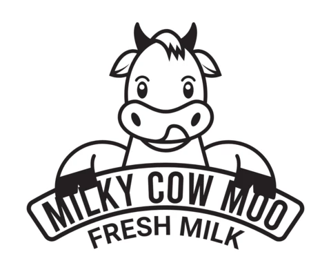 Fresh Milky Cow Logo Design Template