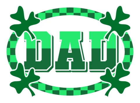 St. Patrick's Day Dad Design Template with Shamrocks for T-Shirt