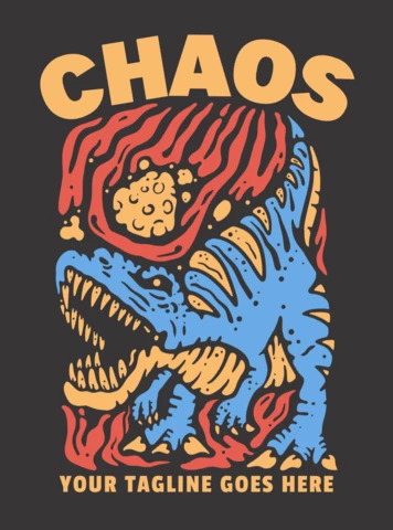 Chaos z szablonem projektu koszulki tyranozaura