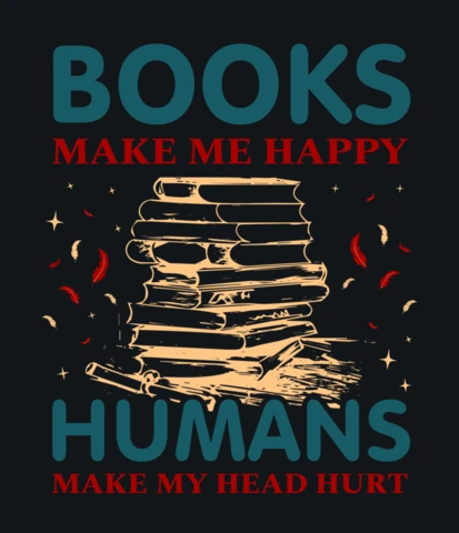 Books Make Me Happy T-shirt Design Template