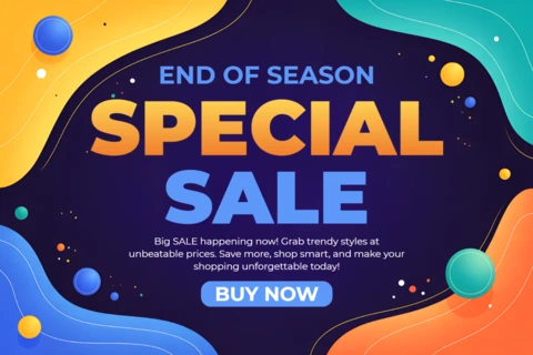 Modern Sale Announcement Template with Abstract Shapes for Promotional Flyers