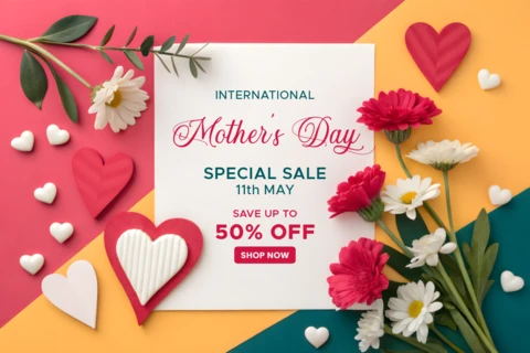 Mother's Day Sale Template - Vibrant Floral Design for Special Promotions