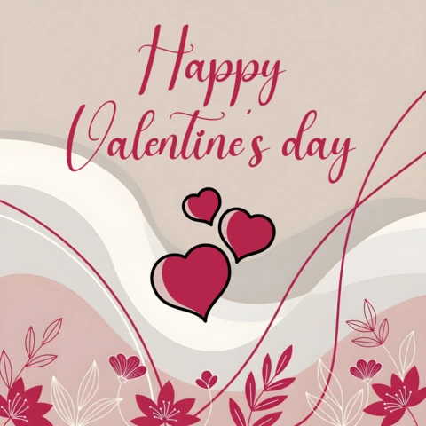 Valentine's Day Hearts Design Template for Greeting Cards