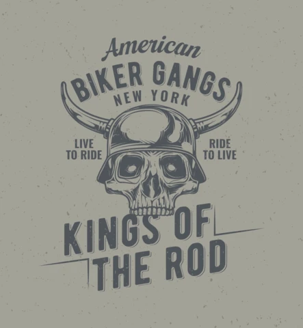 Motorcycle Biker's Skull T-Shirt Design Template