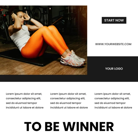 Modelo de design de postagem do Instagram de fitness vencedor