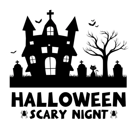 Halloween Scary Night Logo Design Template