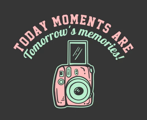 Memories With Camera Vintage T-shirt Design Template