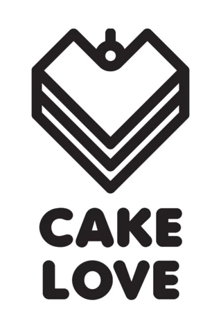 Cake Love Logo Design Template Black