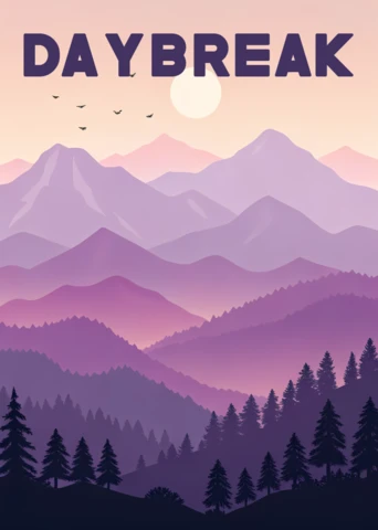 Modèle de design de paysage montagneux pour cartes de vœux sur le thème de la nature