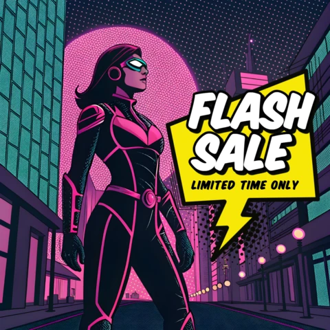 Flash Sale Superhero Design Template for Promotional Posters