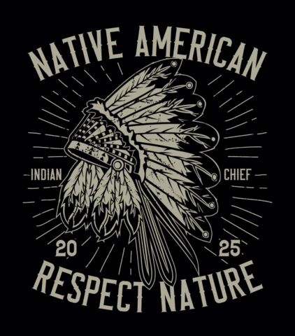 Native American Indian Chief T-shirt Design Template
