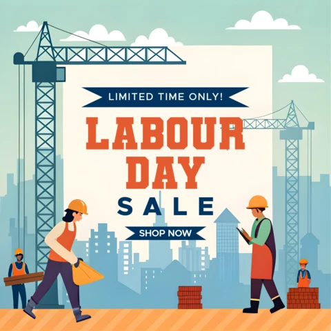 Labour Day Sale Design Template - Modern Flat Style for Promotional Graphics