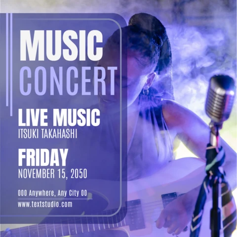 Live Music Concert Poster with Stage Lighting Template
