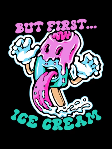 Helado creativo plantilla de diseño de camiseta