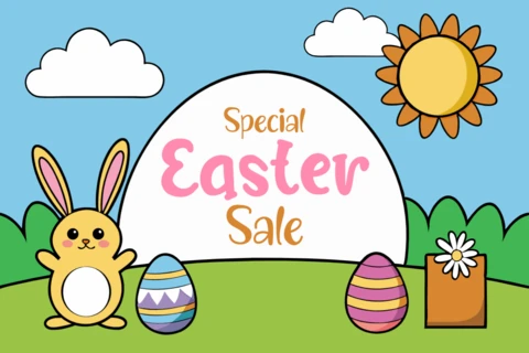Childish Easter Sale Design Template for Festive Promotions