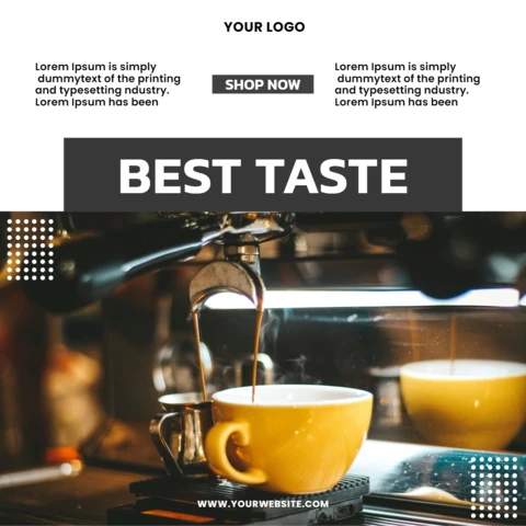 Plantilla de diseño para publicación en redes sociales con la mejor promoción de café