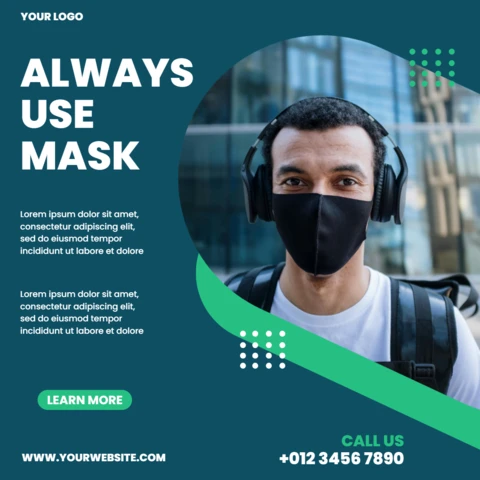 Coronavirus Awareness Medical Instagram Post Design Template