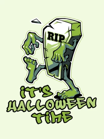 It's Halloween Time With Tomb T-shirt Design Template