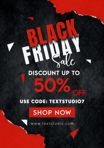 Red and Black Snatch Paper Black Friday Flyer