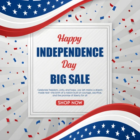 Independence Day Sale Design Template with Confettis