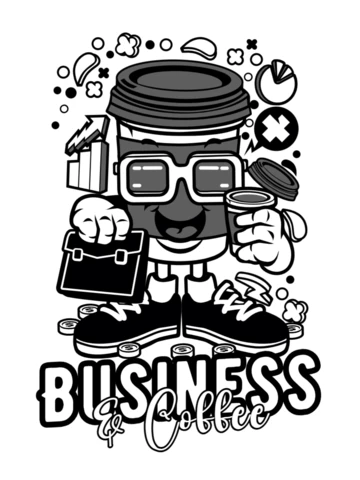 Plantilla de diseño de camiseta para amantes del café y los negocios.