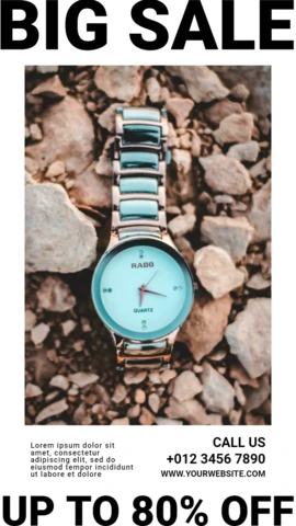Big Sale Offer Watch Instagram Story Post Design Template