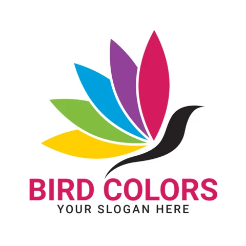 Flying Bird Colors Logo Design Template