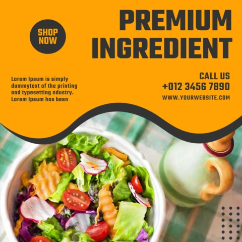 Modello di design per post instagram di marketing giallo premium