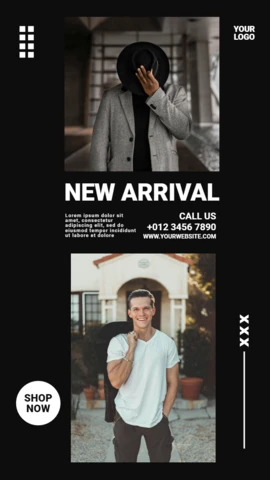 Neuankömmling, Anzeige, Mode, Instagram, Story, Post, Design-Vorlage