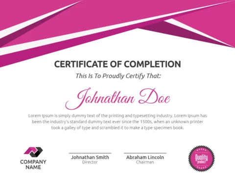 Plantilla de diseño de certificado de empresa moderno