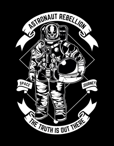 Astronaut Rebellion T-shirt Design Template