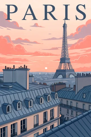 Paris City Pride Design Template for Travel Posters