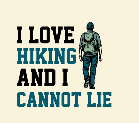 I Love Hiking Vintage T-shirt Design Template