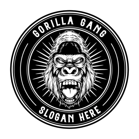 Plantilla de diseño de logotipo de juegos gorila