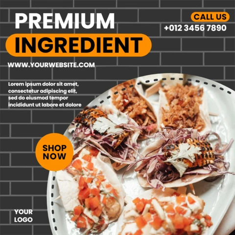 Street Food Brick Wall Collage Instagram Post Design Template