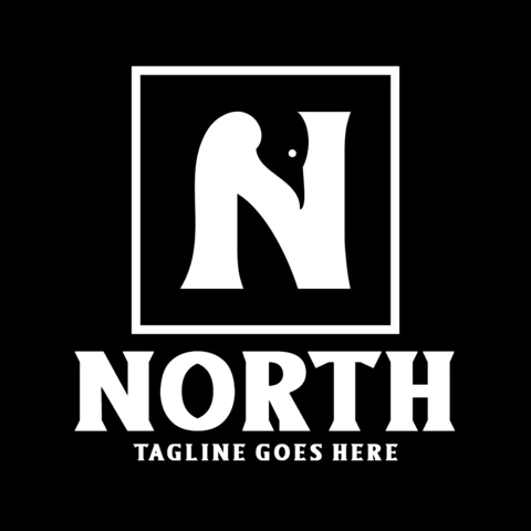 Plantilla de diseño de pájaro logo norte