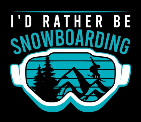 I'd Rather Be Snowboarding T-Shirt Design Template