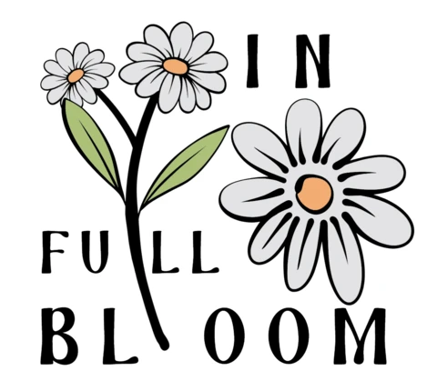 Floral Design Template for T-Shirt with Hand-Drawn Daisies and Typography
