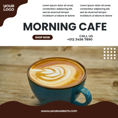 モーニングコーヒーのソーシャルメディア投稿デザインテンプレート