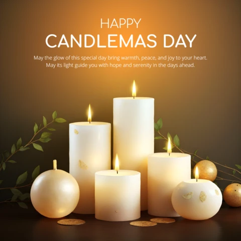 Elegante plantilla de celebración del Día de la Candelaria: diseño de calidez, paz y serenidad