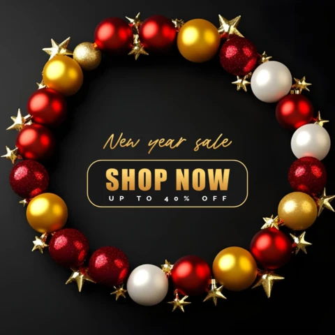 2025 rot und gold ornament neues jahr verkaufsvorlage