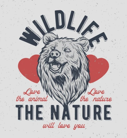 Wildlife Bear Head T-Shirt Design Template