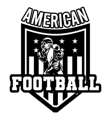 Modello di logo distintivo del football americano