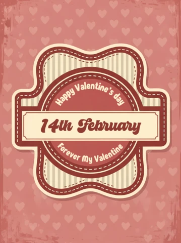 Plantilla de diseño vintage para tarjetas de felicitación del día de San Valentín