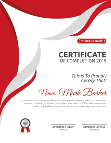 Modern Abstract Certificate Of Completion Post Design Template