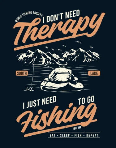 Fishing Therapy T-Shirt Design Template