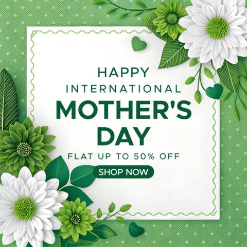 Floral Mother's Day Promotion Template - Editable Green Design
