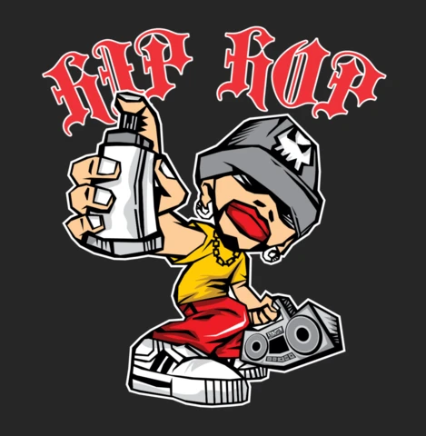 Modèle de t-shirt de personnage de street art hip hop